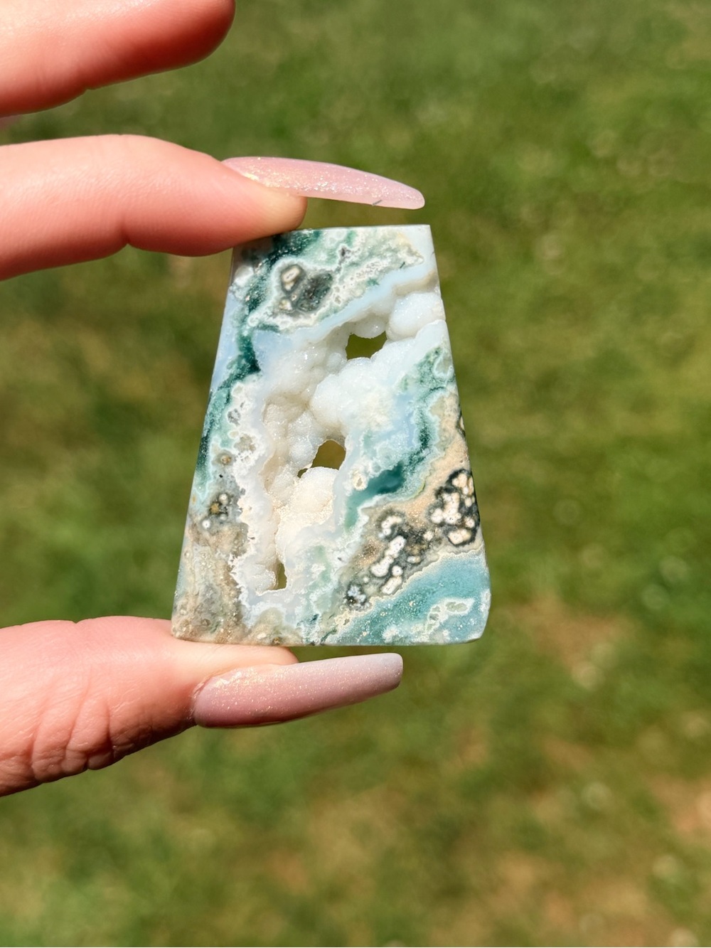 💎 Stunning Ocean Jasper with Open Druzy Windows & Ocean-Inspired Patterns